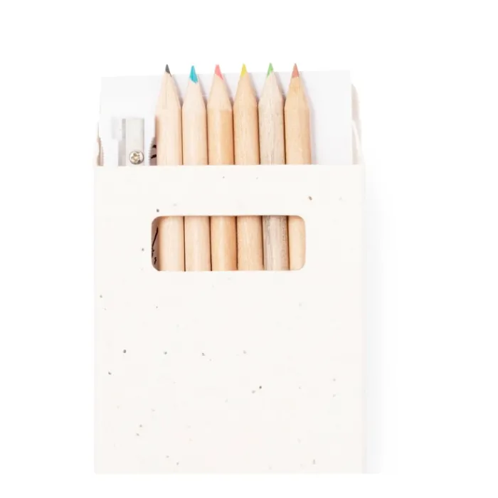 Gift Campaign Set di 6 matite colorate con temperino e disegni in scatola con semi> Matite Colorate