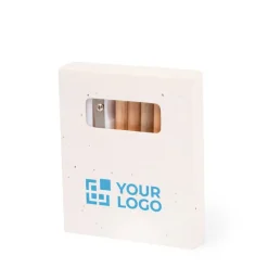 Gift Campaign Set di 6 matite colorate con temperino e disegni in scatola con semi><noscript><img width=