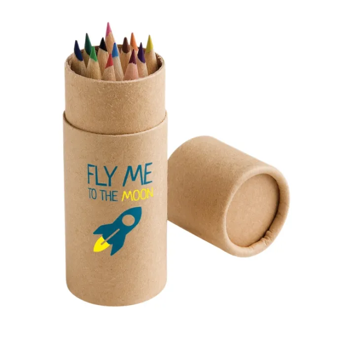 Gift Campaign Set di 12 matite colorate in scatola cilindrica di cartone Tube> Matite Colorate