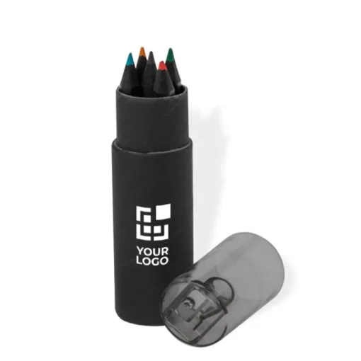 Gift Campaign Set di 6 matite colorate in legno in astuccio con temperamatite> Matite Colorate