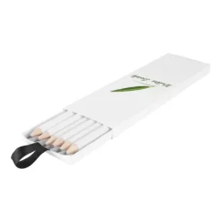 Gift Campaign Set di 6 matite di legno in scatola di cartone da personalizzare White></noscript> Matite Classiche