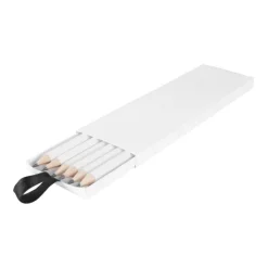 Gift Campaign Set di 6 matite di legno in scatola di cartone da personalizzare White></noscript> Matite Classiche
