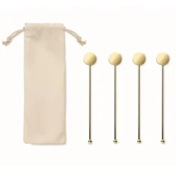 Gift Campaign Set di 4 paletti agitatori dorati di metallo per mescolare i Cocktail> Altri Utensili Da Cucina