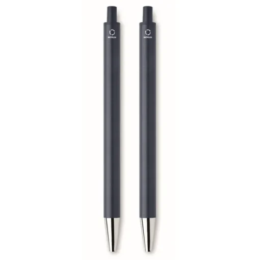 Gift Campaign Set di 2 penne in alluminio riciclato: 1 in grafite e 1 inchiostro blu> Penne In Metallo
