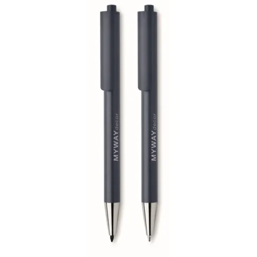 Gift Campaign Set di 2 penne in alluminio riciclato: 1 in grafite e 1 inchiostro blu> Penne In Metallo