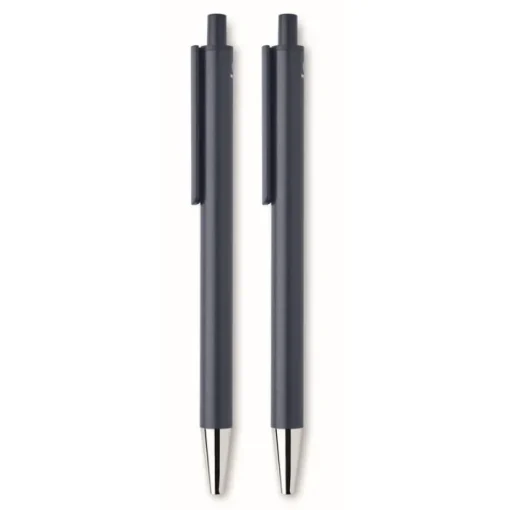 Gift Campaign Set di 2 penne in alluminio riciclato: 1 in grafite e 1 inchiostro blu> Penne In Metallo