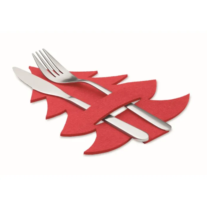 Gift Campaign Set di 4 porta posate a forma di abete personalizzabili Christmas Tree> Gadget Natalizi