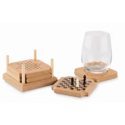 Gift Campaign Set di 4 sottobicchieri in sughero e MDF con gioco da tavola Cork Game> Giochi E Passatempo