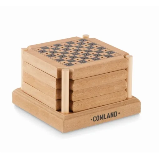 Gift Campaign Set di 4 sottobicchieri in sughero e MDF con gioco da tavola Cork Game> Giochi E Passatempo