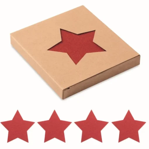Gift Campaign Set di 4 sottobicchieri personalizzati in feltro a forma di stella> Gadget Natalizi