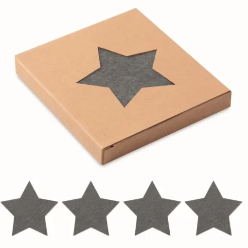 Gift Campaign Set di 4 sottobicchieri personalizzati in feltro a forma di stella> Gadget Natalizi