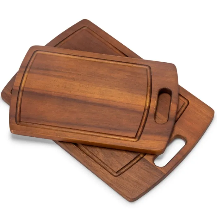 Gift Campaign Set di 2 taglieri in di acacia con impugnatura e incavo> Taglieri