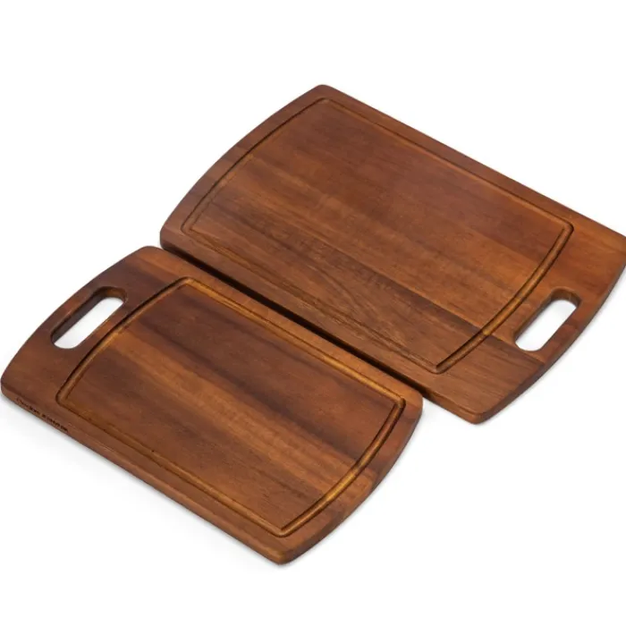 Gift Campaign Set di 2 taglieri in di acacia con impugnatura e incavo> Taglieri