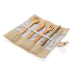 Gift Campaign Set di posate e cannuccia realizzate in bambù con spazzolino Natura> Altri Utensili Da Cucina