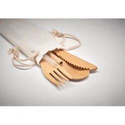 Gift Campaign Set di posate personalizzate con logo in legno Bambù Plus><noscript><img width=