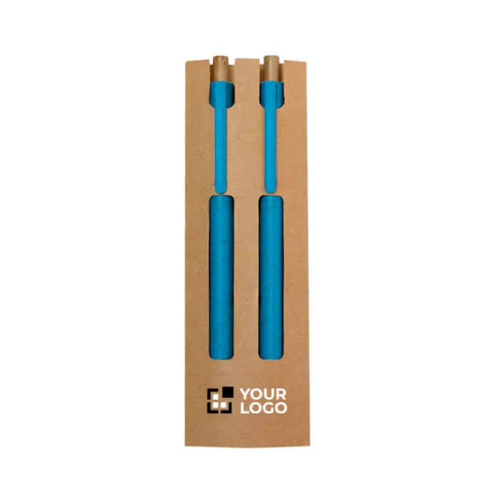 Gift Campaign Set penna con inchiostro blu e matita infinita in fibra di grano> Matite Classiche|Penne Ecologiche