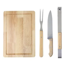 Gift Campaign Set per barbecue in acciaio inox con manici in legno></noscript> Altri Utensili Da Cucina