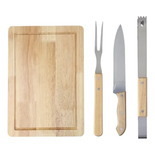 Gift Campaign Set per barbecue in acciaio inox con manici in legno> Altri Utensili Da Cucina