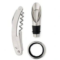 Gift Campaign Set promozionale da vino a forma di bottiglia e 3 accessori Malbec></noscript> Gadget Per Vino