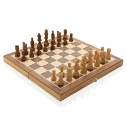 Gift Campaign Set scacchi pubblicitario 32 pedine in legno con scacchiera pieghevole> Giochi E Passatempo