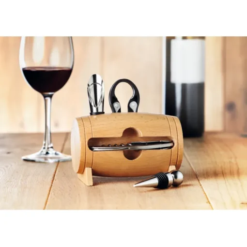 Gift Campaign Set vino personalizzati a forma di botte con accessori Barrel> Gadget Per Vino
