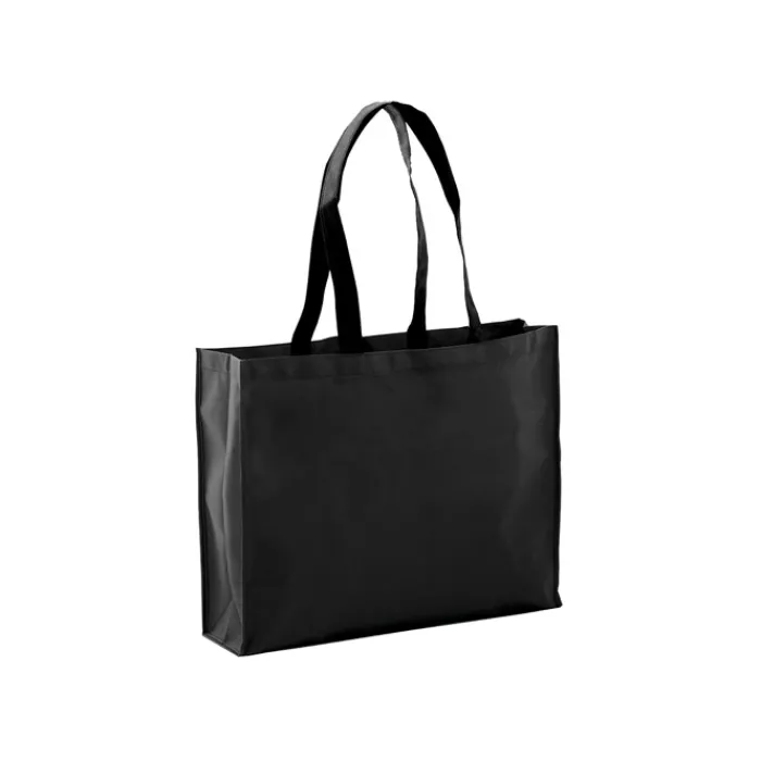 Gift Campaign Shopper con logo dai manici lunghi e neri 100 g/m2 Black Handle> Shopper Tnt