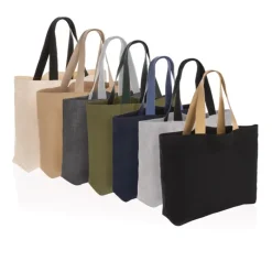 Gift Campaign Shopper con logo in tela riciclata capiente 240 g/m2 EcoTrace Raw><noscript><img width=