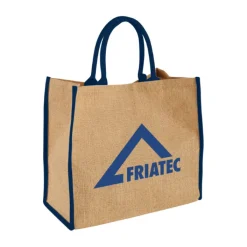 Gift Campaign Shopper di juta personalizzate per la spesa chiusura in velcro Jute Edge><noscript><img width=