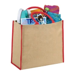 Gift Campaign Shopper di juta personalizzate per la spesa chiusura in velcro Jute Edge><noscript><img width=