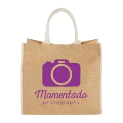 Gift Campaign Shopper di juta personalizzate per la spesa chiusura in velcro Jute Edge><noscript><img width=