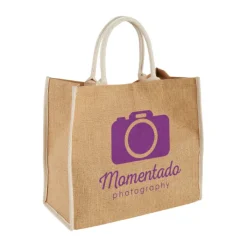 Gift Campaign Shopper di juta personalizzate per la spesa chiusura in velcro Jute Edge><noscript><img width=