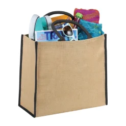 Gift Campaign Shopper di juta personalizzate per la spesa chiusura in velcro Jute Edge><noscript><img width=