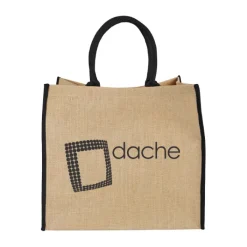 Gift Campaign Shopper di juta personalizzate per la spesa chiusura in velcro Jute Edge><noscript><img width=