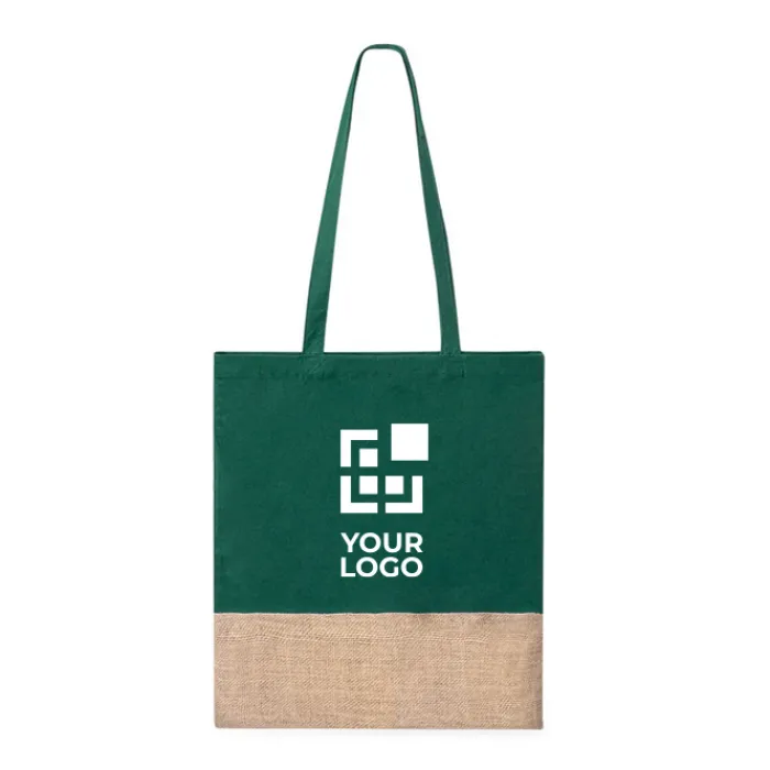 Gift Campaign Shopper in 100% cotone colorato con base in juta 120g/m2> Shopper In Cotone Personalizzate