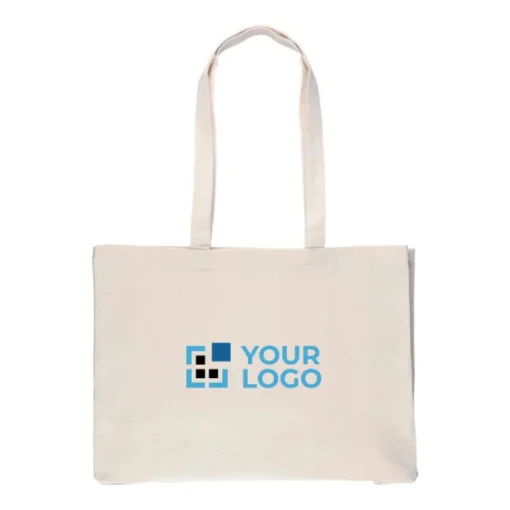 Gift Campaign Shopper in cotone naturale Oeko-Tex® con soffietto da 280 g/m2> Borse Per La Spesa|Shopper In Cotone Personalizzate