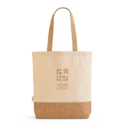 Gift Campaign Shopper in cotone riciclato da 180 g/m2 e poliestere con fondo in iuta></noscript> Borse Per La Spesa|Shopper In Cotone Personalizzate