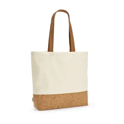 Gift Campaign Shopper in cotone riciclato da 220 g/m2 ed rPET con base in sughero><noscript><img width=