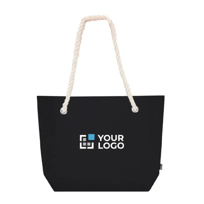 Gift Campaign Shopper in feltro riciclato con manici in corda di cotone e soffietto> Borse Di Tela Personalizzate