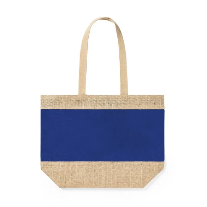 Gift Campaign Shopper in juta e cotone laminato manici lunghi Menorca> Borse In Juta