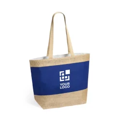 Gift Campaign Shopper in juta e cotone laminato manici lunghi Menorca></noscript> Borse In Juta