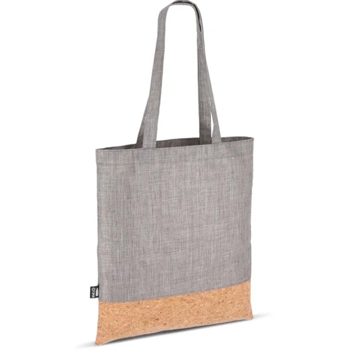 Gift Campaign Shopper in RPET con base in sughero e capacità di 10kg> Borse Di Tela Personalizzate