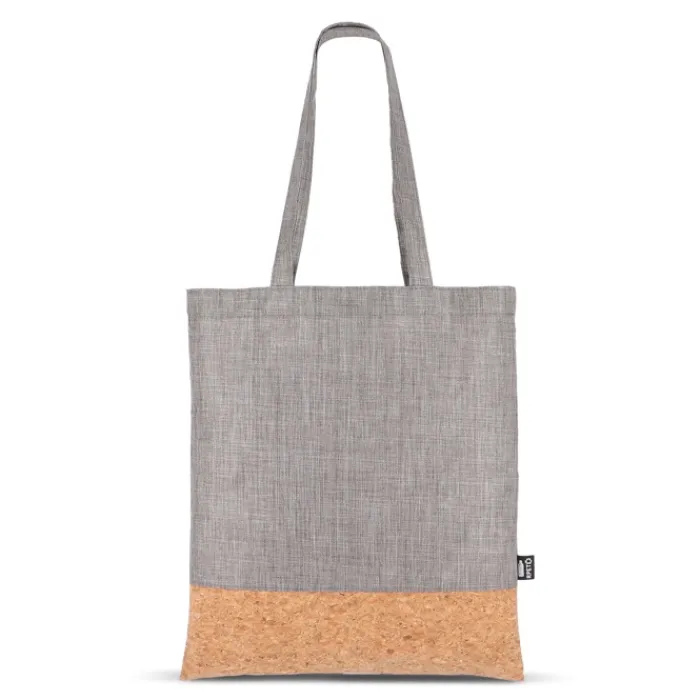 Gift Campaign Shopper in RPET con base in sughero e capacità di 10kg> Borse Di Tela Personalizzate