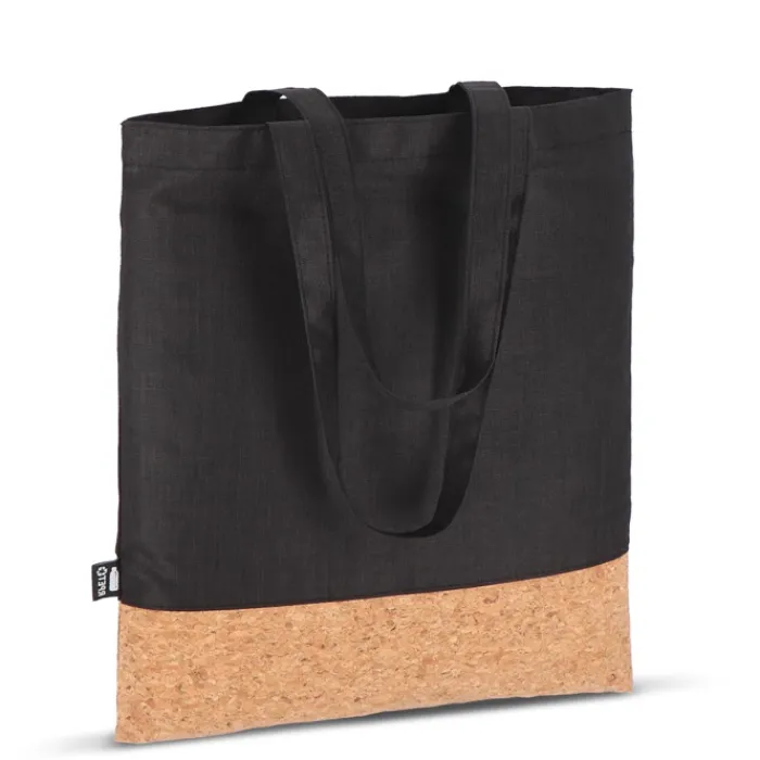 Gift Campaign Shopper in RPET con base in sughero e capacità di 10kg> Borse Di Tela Personalizzate