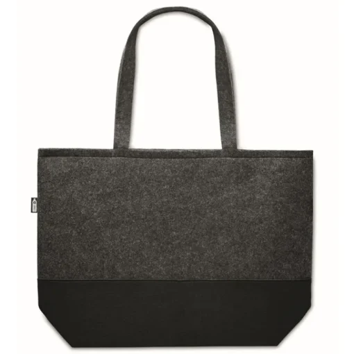 Gift Campaign Shopper personalizzata in feltro con fondo in nero Duo City RPET> Borse Di Tela Personalizzate