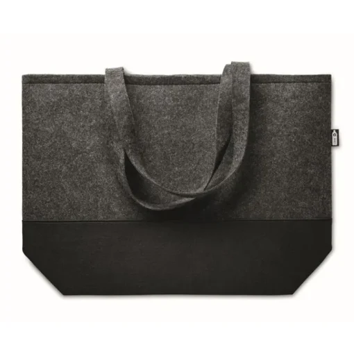 Gift Campaign Shopper personalizzata in feltro con fondo in nero Duo City RPET> Borse Di Tela Personalizzate