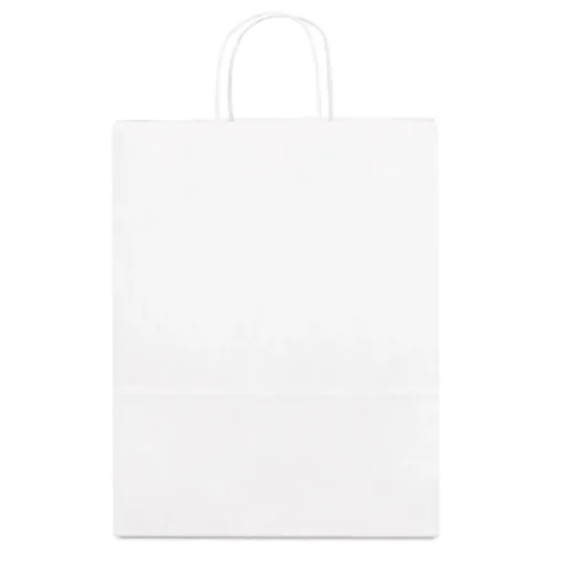 Gift Campaign Shopper personalizzate in carta kraft bianca da 90 g/m2 Retail> Buste Di Carta