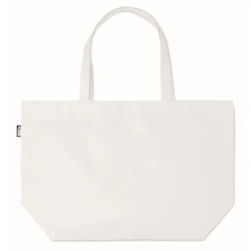 Gift Campaign Shopper promozionale con soffietto e manici lunghi in RPET 600D Store> Borse Per La Spesa|Tote Bag Personalizzate