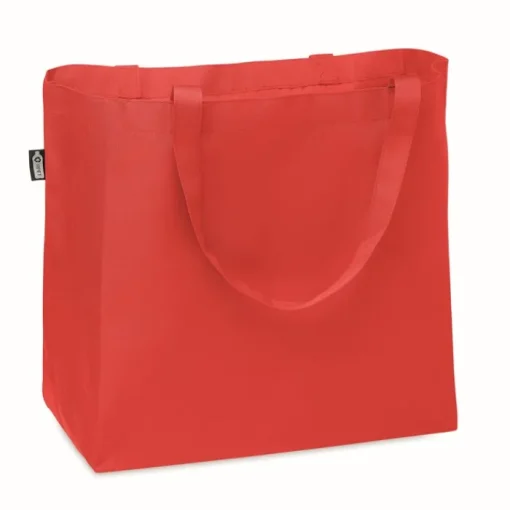 Gift Campaign Shopper promozionale con soffietto e manici lunghi in RPET 600D Store> Borse Per La Spesa|Tote Bag Personalizzate