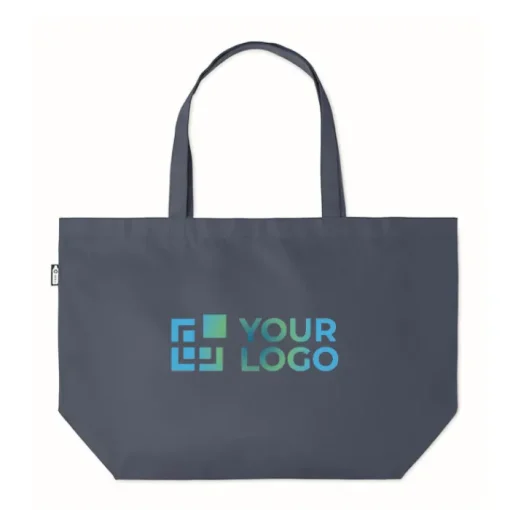 Gift Campaign Shopper promozionale con soffietto e manici lunghi in RPET 600D Store> Borse Per La Spesa|Tote Bag Personalizzate