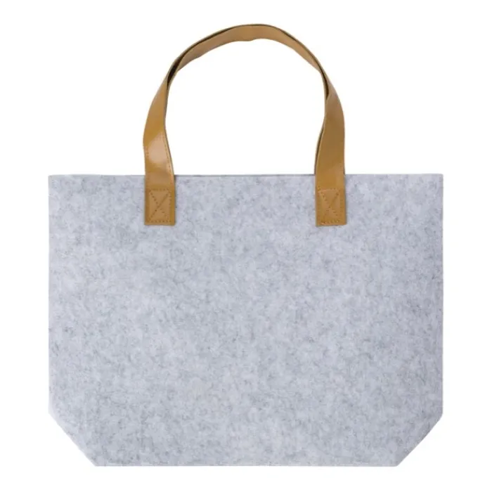 Gift Campaign Shopping bag aperta in feltro RPET con manici in pelle sintetica> Borse Di Tela Personalizzate